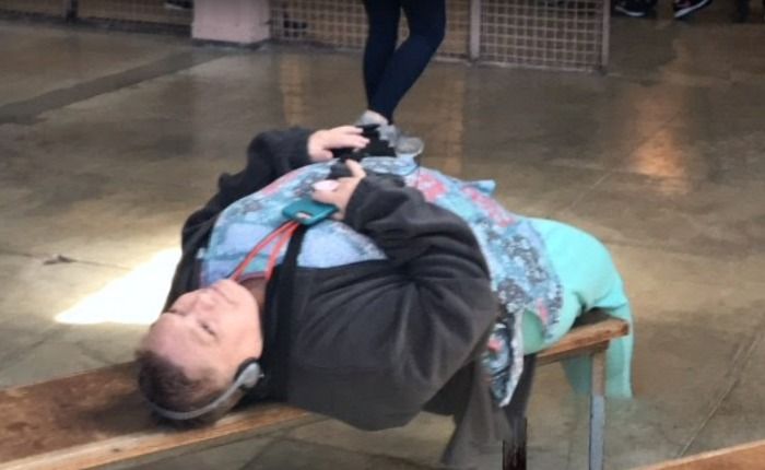 Women on Alcatraz.. IS she dead or sleeping??